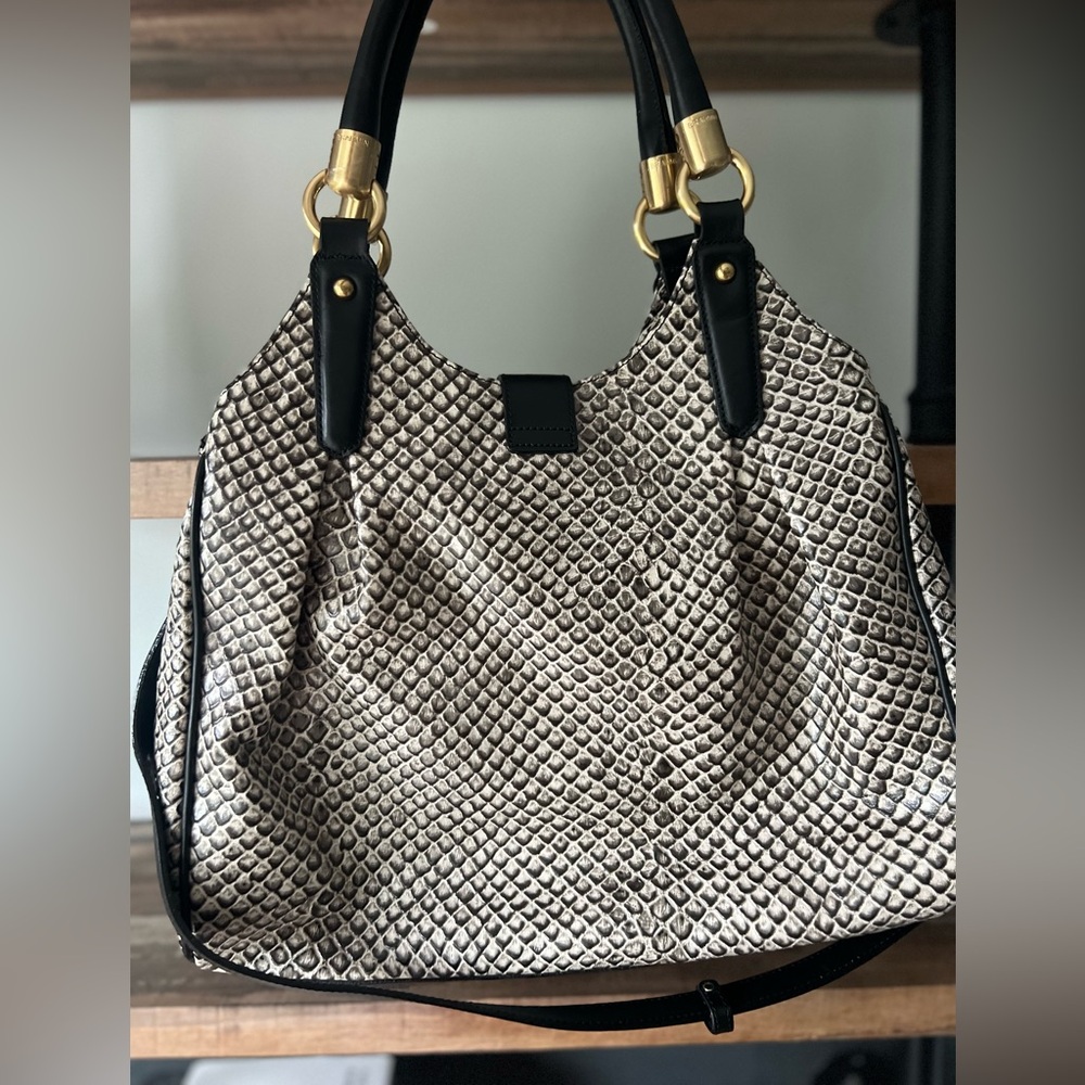 Brahmin Elisa Snake Print Hobo Shoulder Bag - Picture 6 of 10